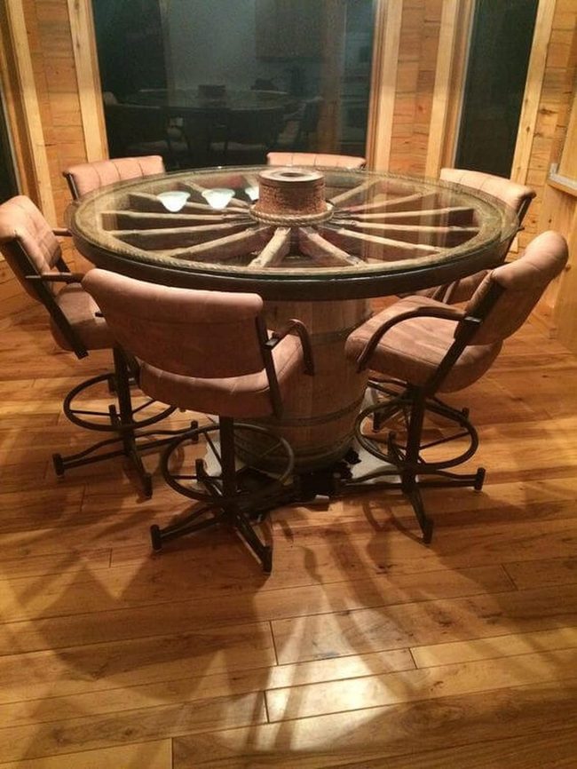 Wagon Wheel Wood Dining