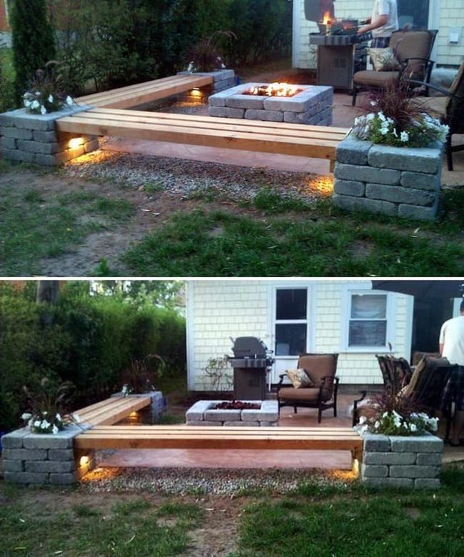 Brick Fire Pit Gathering
