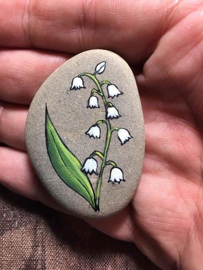 White Lilies On Stone