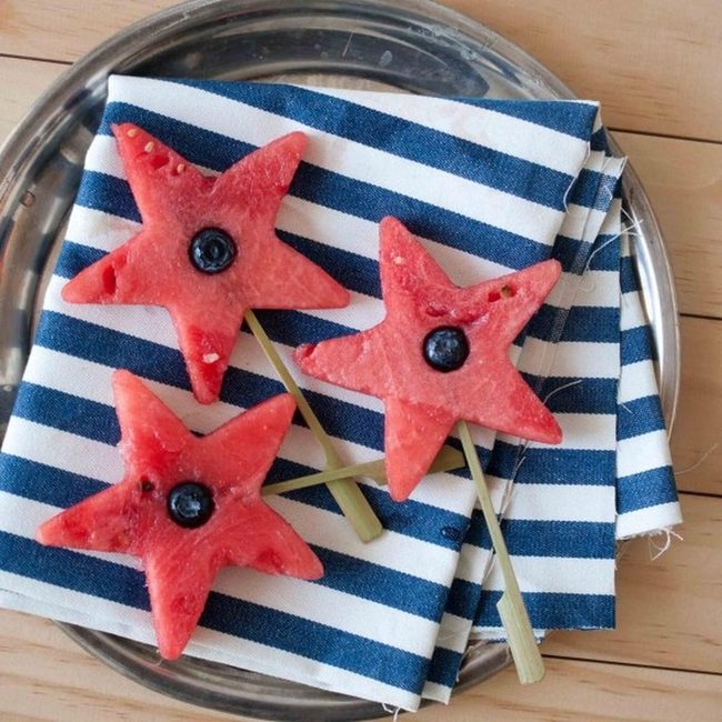 Watermelon Stars With Blueberry Centers