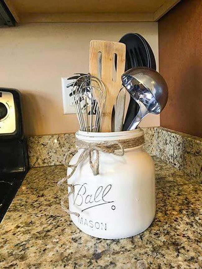 Twine-Wrapped Glass Kitchen Storage