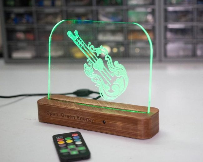 Green Violin Glass Lamp