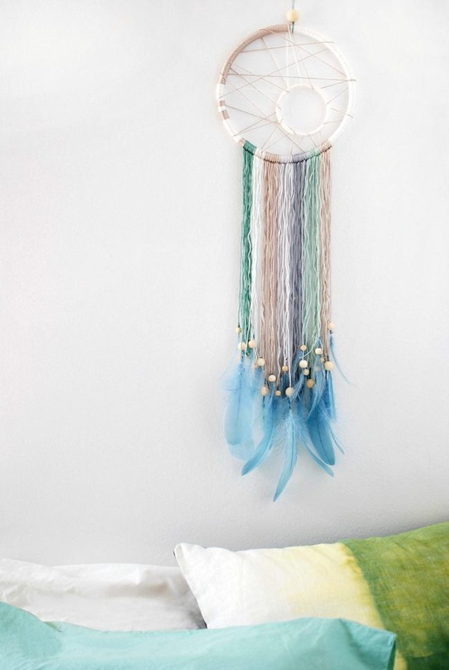 Light Blue Feathered Dreamcatchers