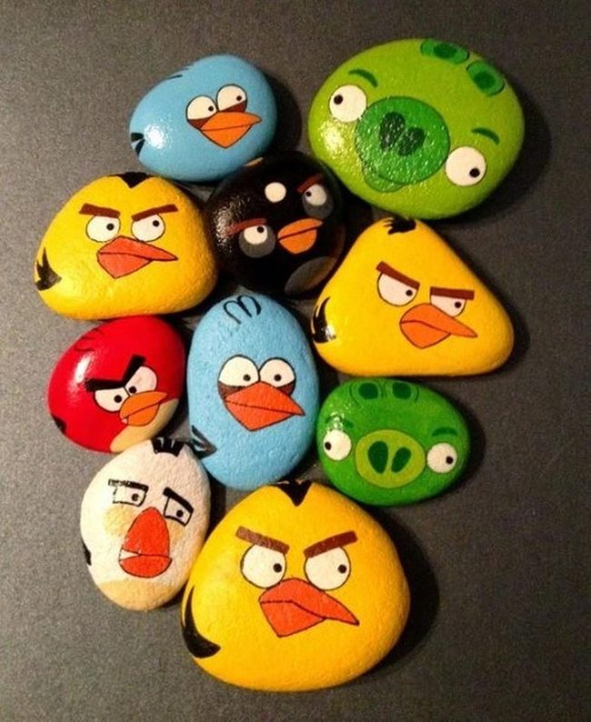 Colorful Hand-Painted River Stones