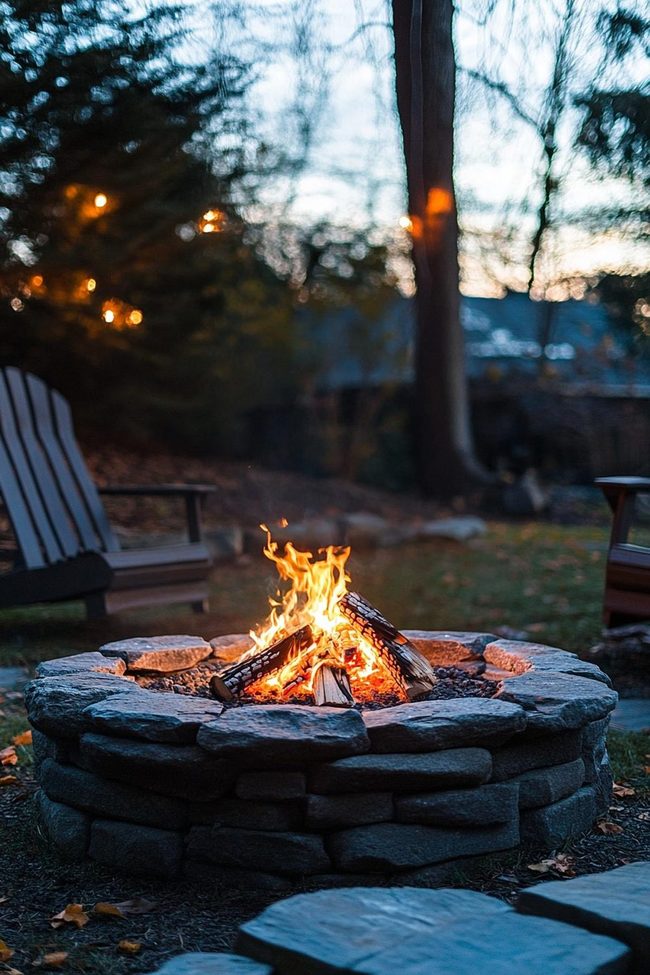 Backyard Stone Fire Pit Ring