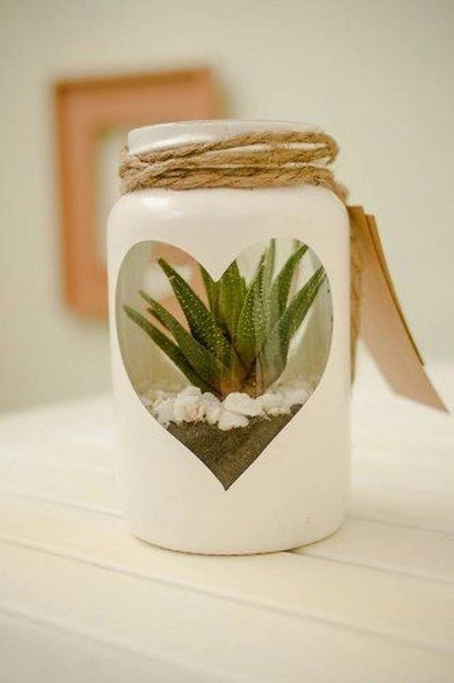Heart Jar Succulent Garden