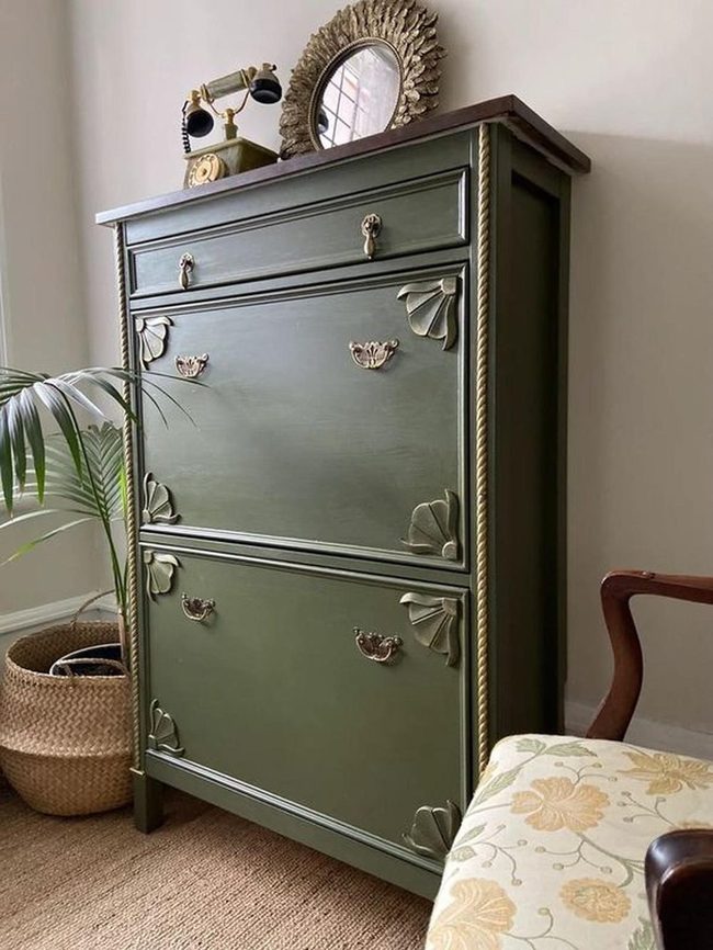 Sage Green Cabinetry Vintage Telephone