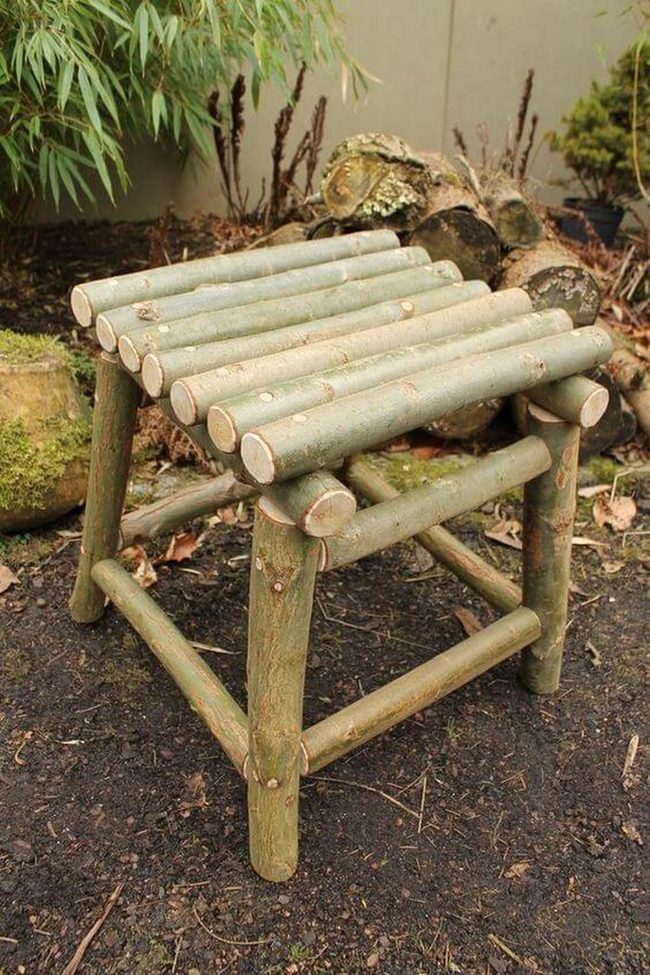 Wooden Log Garden Seat