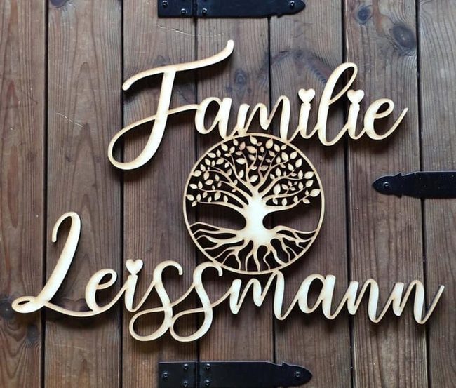 Wooden Family Tree Sign