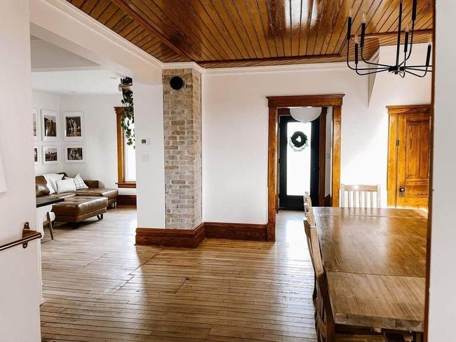 Natural Wood Meets Bright Walls