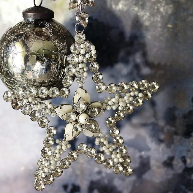 Silvered Pearls On Cloud Blue