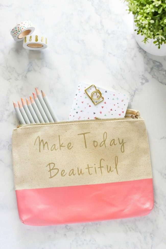 Pink Accents, Gold Letters, Organized Joy