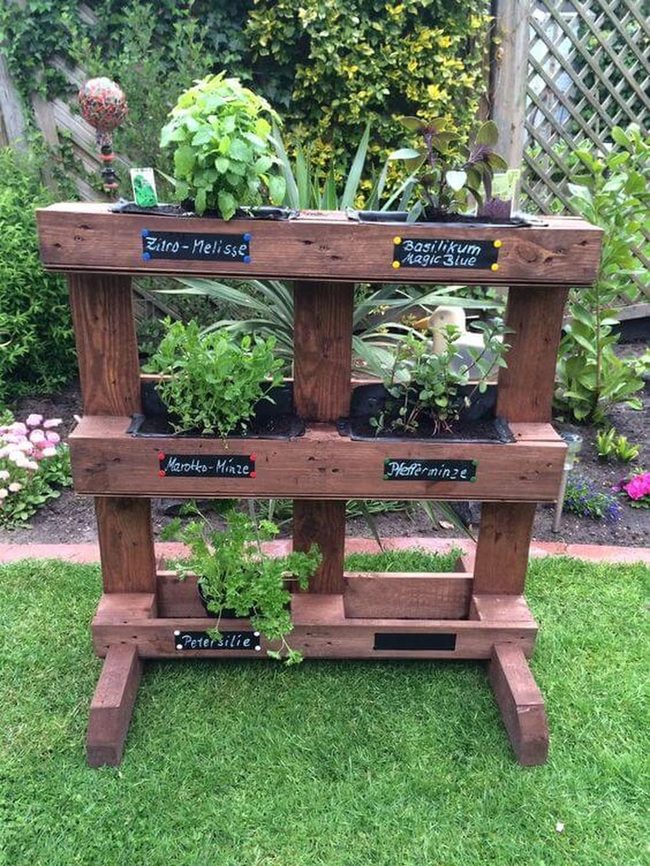 Stacked Wood Herb Tower