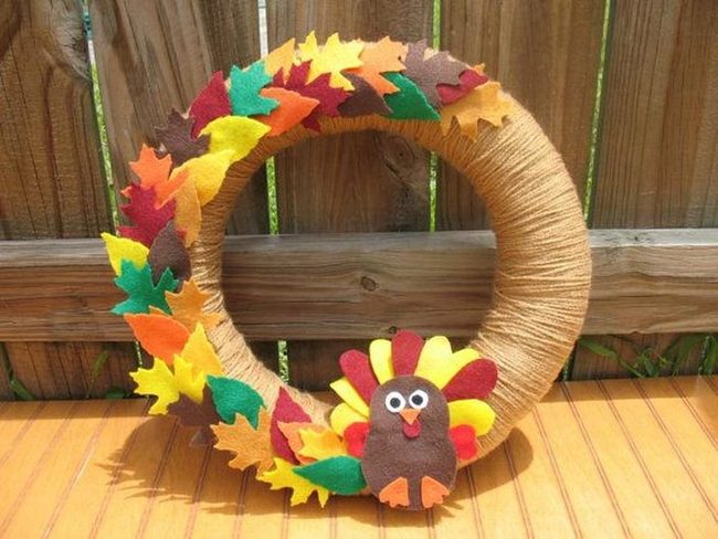 Felt Turkey Rainbow Wreath