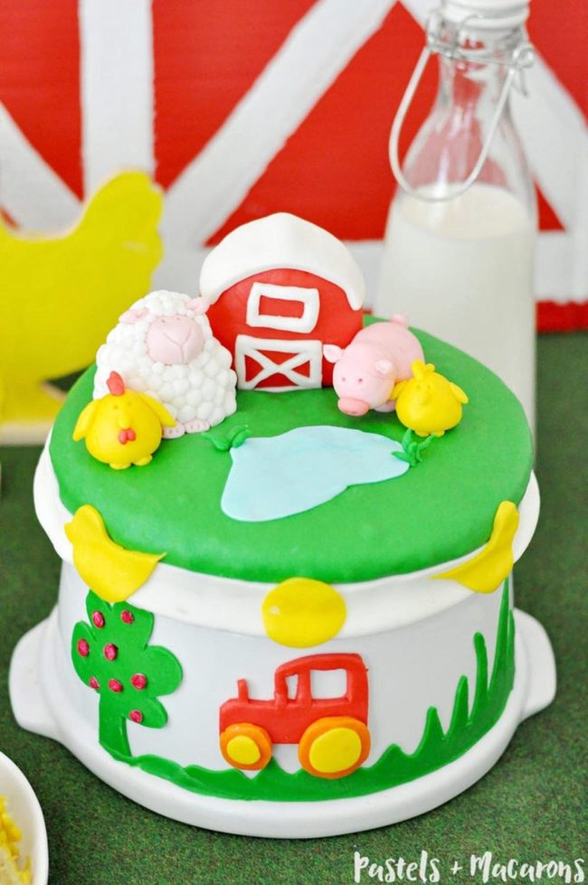Green Icing Farm Cake