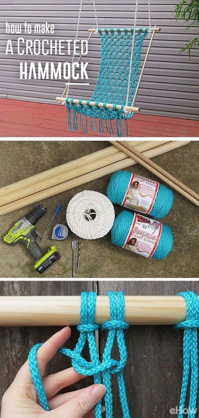 Cream Macrame Yard Hammock