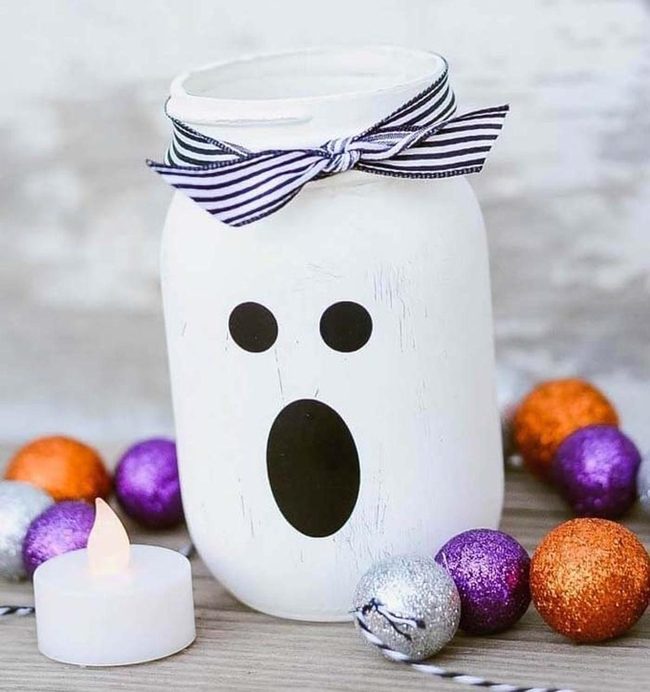 White Painted Ghost Jars