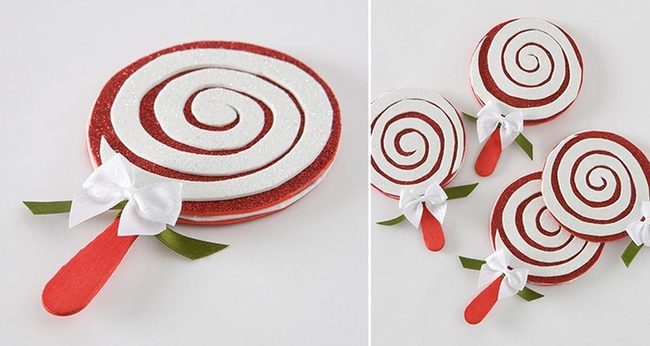 Red Swirl Lollipop Ornaments