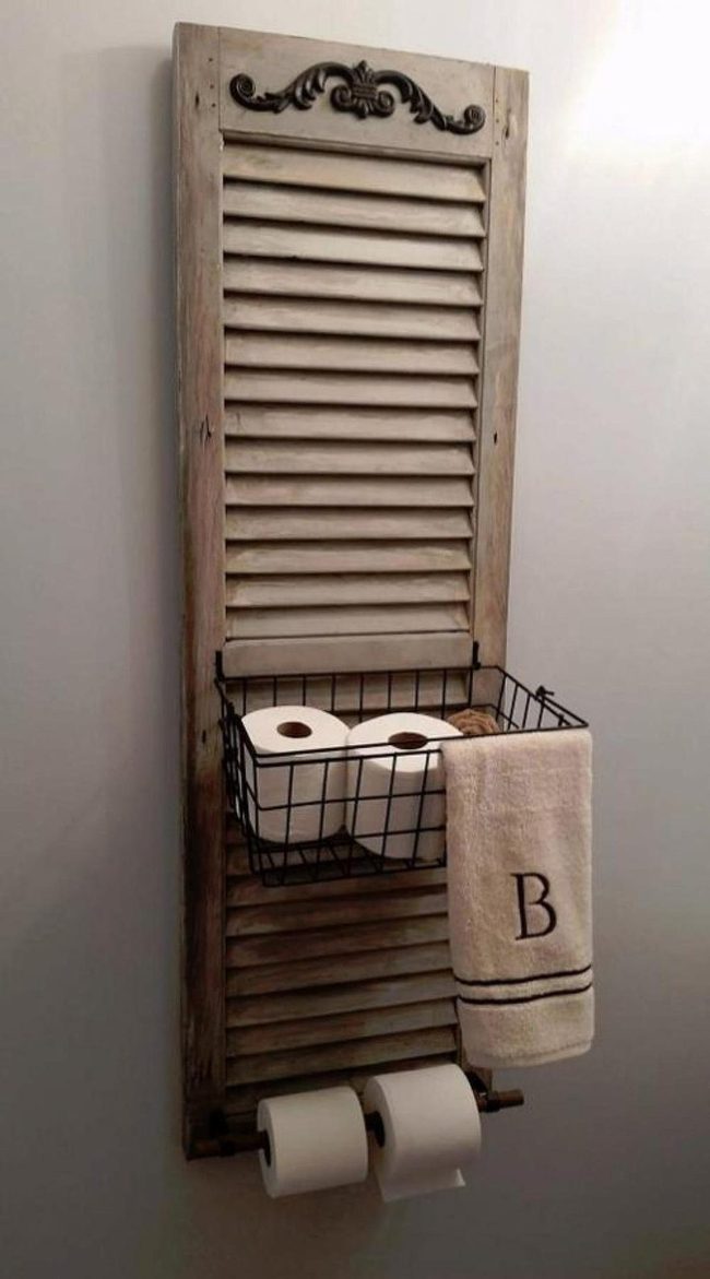 Weathered Wood Shutter Storage