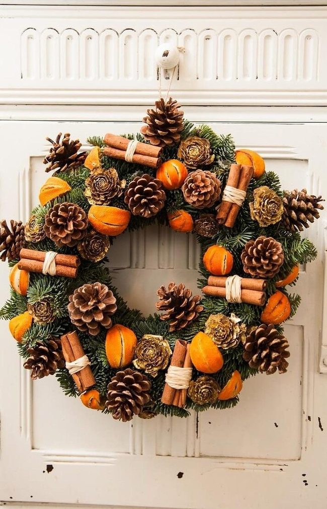 Cloved Oranges And Cinnamon Wreath