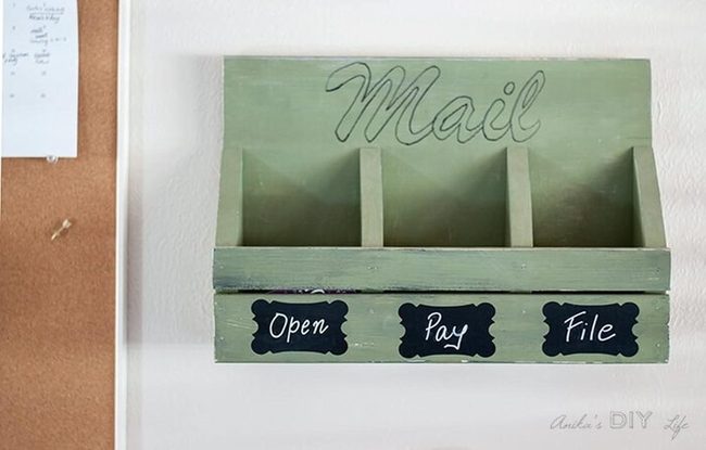 Wooden Wall Mail Organizer