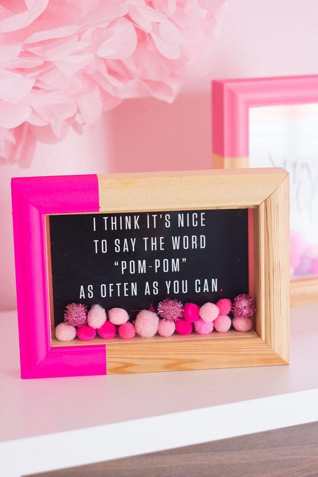 Pink Frames With Pom-Pom Details