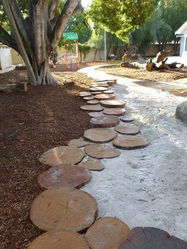 Wooden Slice Garden Path