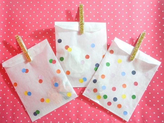 Colorful Polka Dots Gold Clips