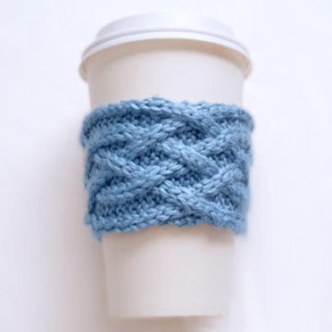 Deep Blue Knitted Cup Warmth