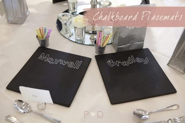 Black Chalkboard Table Writing