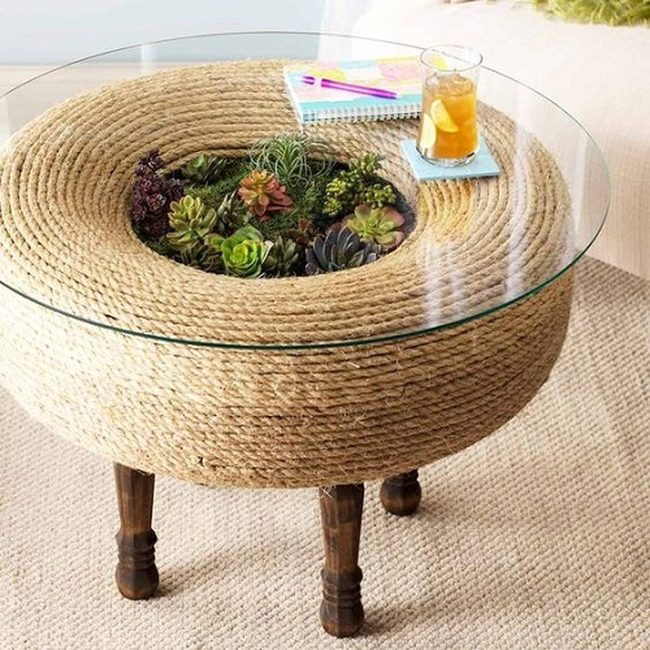 Glass Sphere With Trailing Succulents