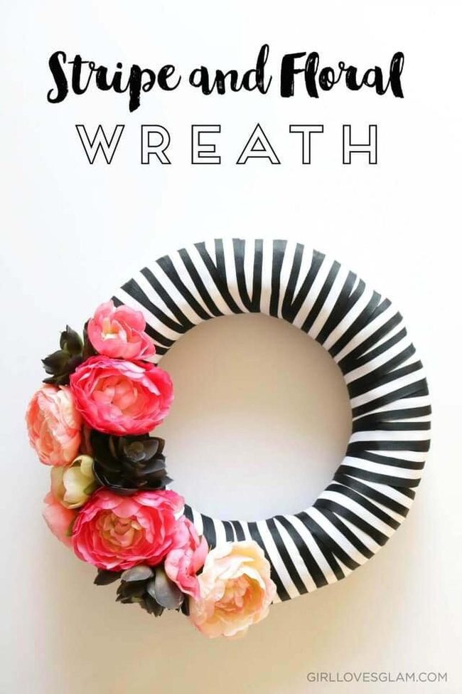Striped Ribbon Wreath Spring