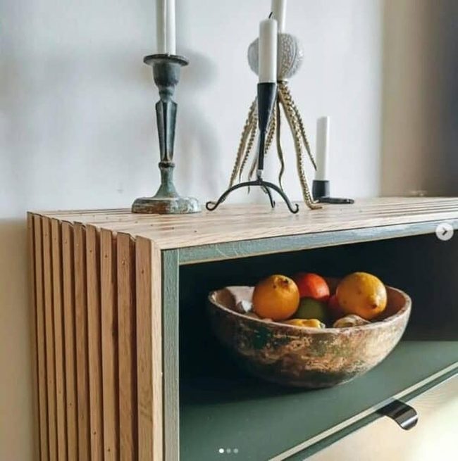 Wooden Slats Frame Bookcase