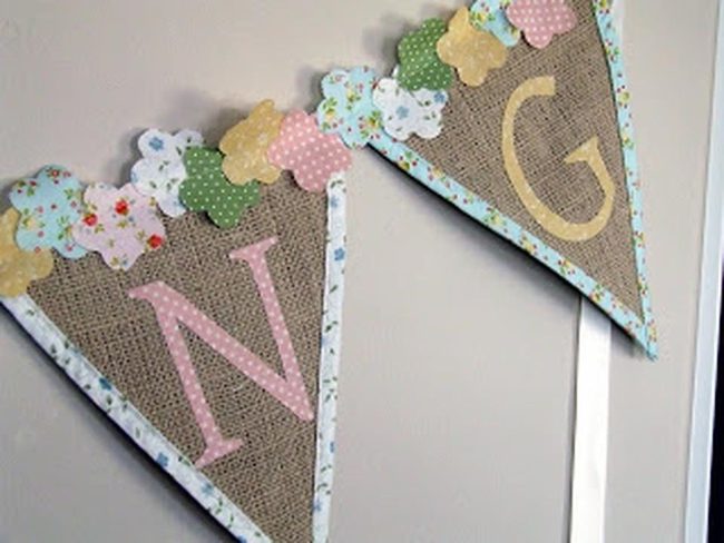Pastel Polka Dot Burlap Banners