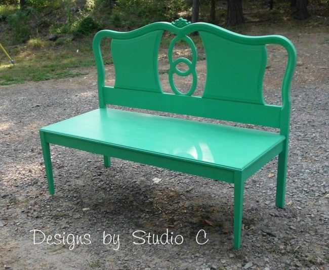 Emerald Wood Curved Bench