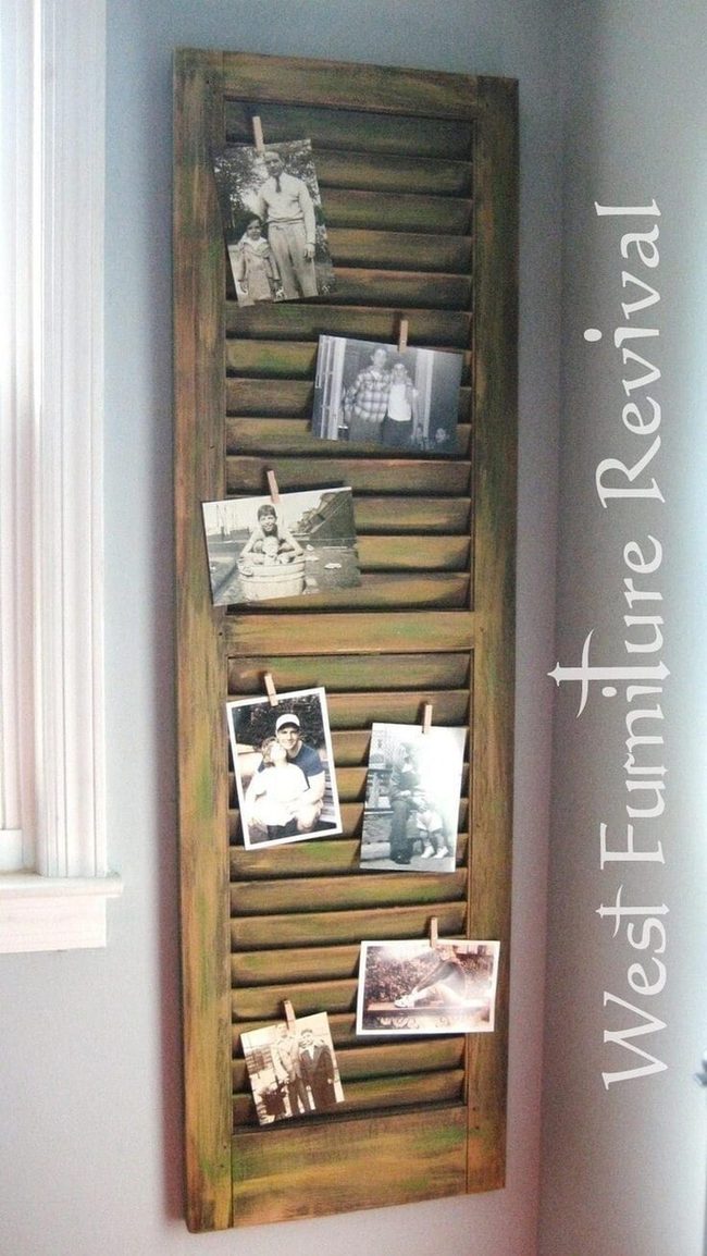 Wooden Shutters With Vintage Photographs