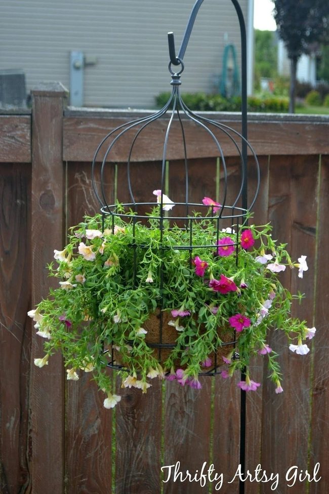 Colorful Flowers Spill Metal Cages