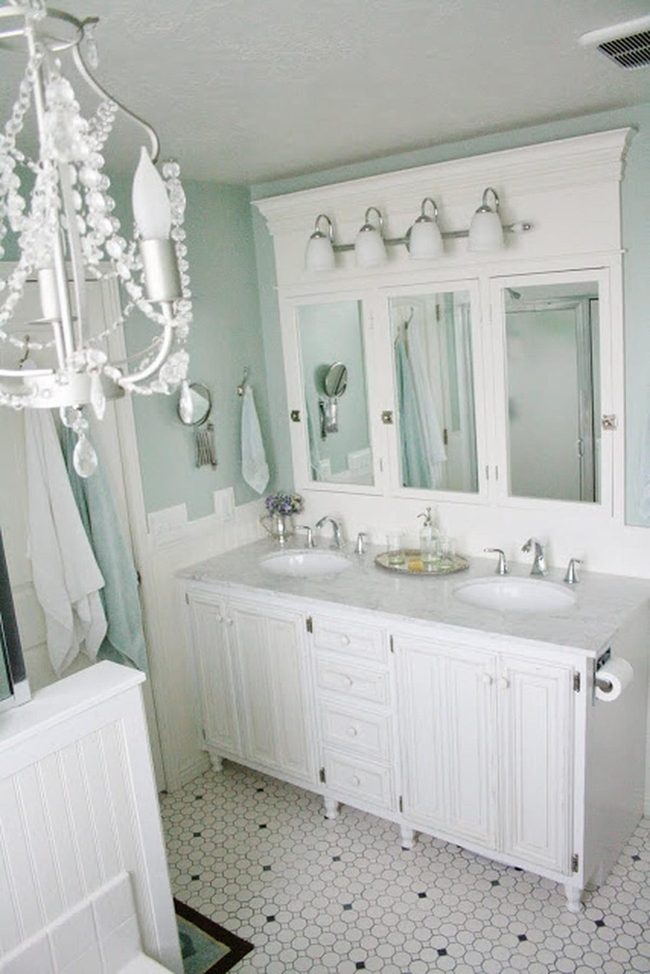 Black Hexagon Marble Dual Vanity