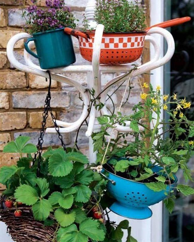 Vintage Kitchen Tools Garden Containers