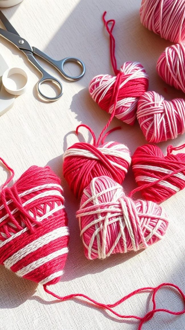 Multicolored Yarn Heart Wraps