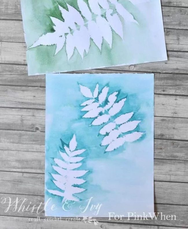 Watercolor Leaves On Cream