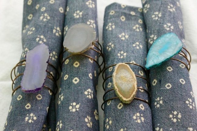 Stone And Gem Napkin Rings