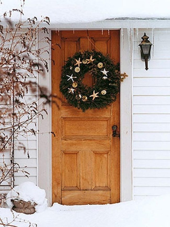 Wooden Door Winter Coastal