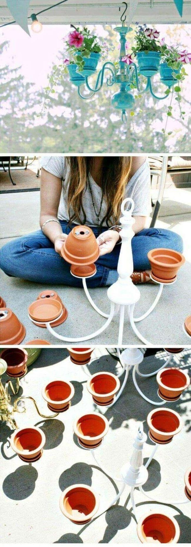 Clay Pot Chandelier Statement