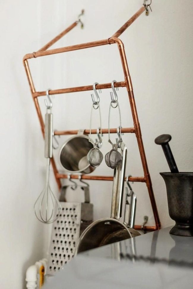 Copper Pipes Kitchen Storage