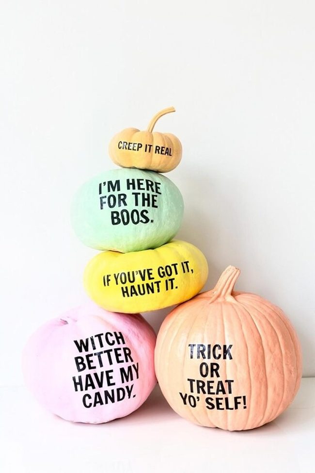 Punny Painted Pumpkins