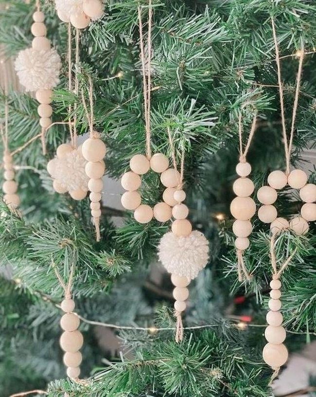 Handmade Wood Bead Ornaments
