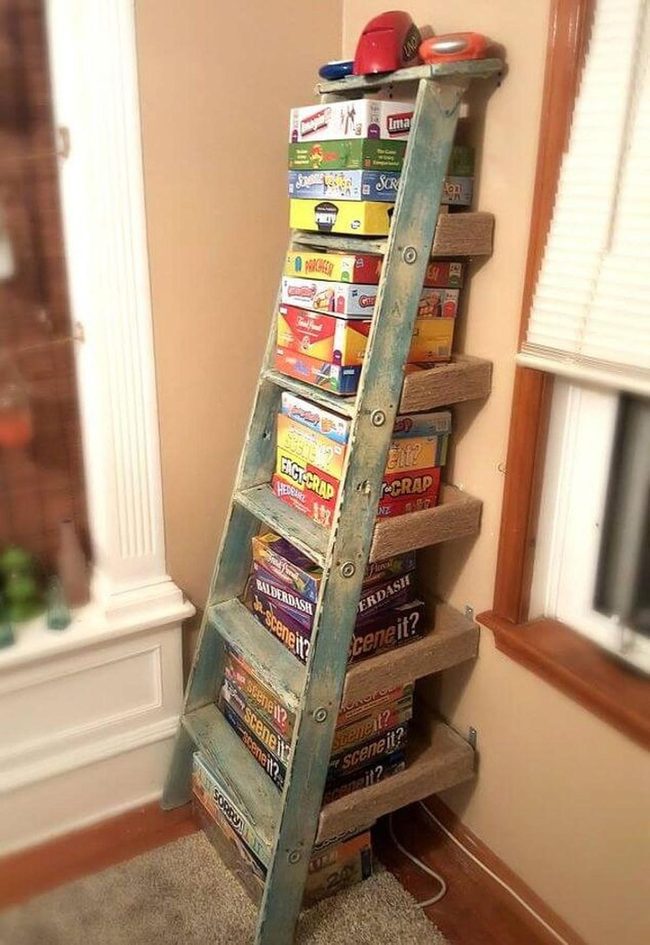 Wooden Ladder Game Display