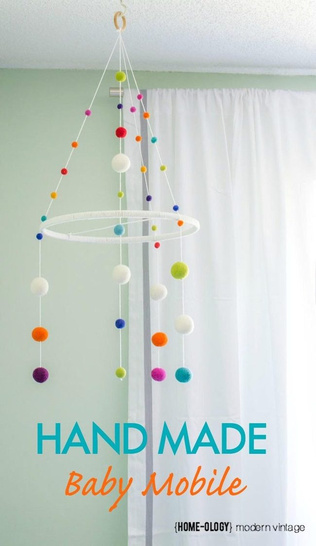 Colorful Felt Spheres Dancing Overhead