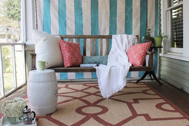 Red Pillows, Striped Serenity Porch